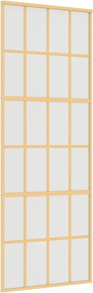 vidaXL Ușă glisantă, auriu, 76x205 cm, sticlă ESG mată și aluminiu