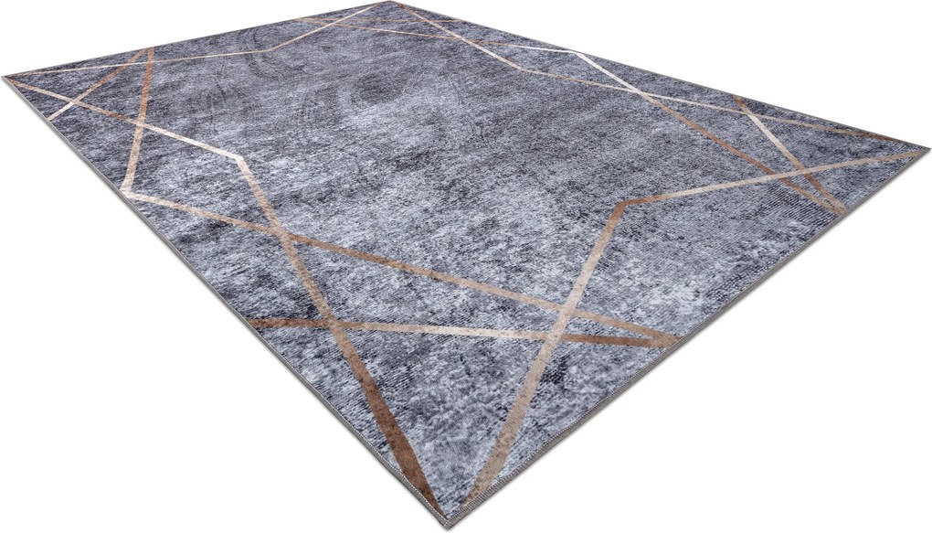 MIRO 51233.809 covor lavabil Geometric anti-alunecare - gri - SECUNDAR-COTATI PRODUSUL