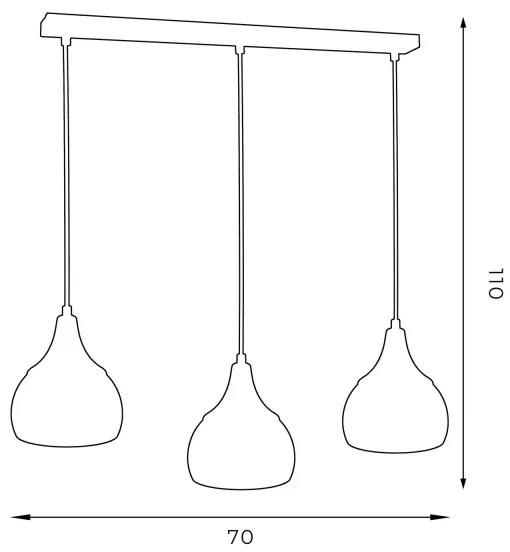 Lustră pe cablu AKTAN 3xE27/60W/230V neagră