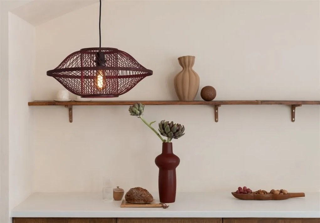 Lustra/Pendul Eco, Bambus, Maui visiniu, S