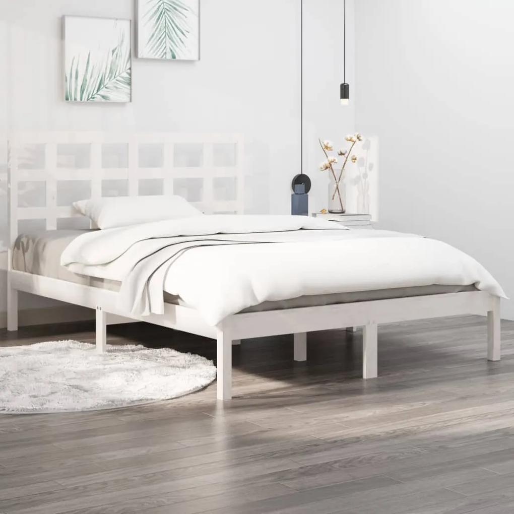 3105466 vidaXL Cadru de pat, alb, 120x200 cm, lemn masiv
