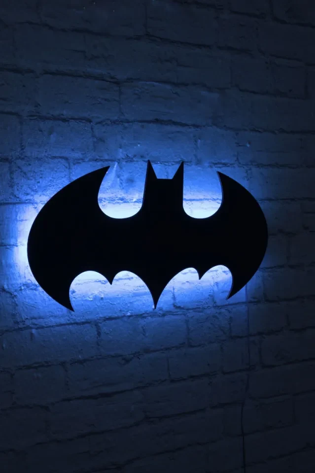 nn⭐︎ Semn Luminos LED Batman, Albastru | BIANO