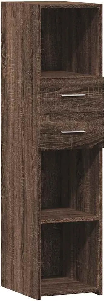 vidaXL Dulap înalt, stejar maro, 30x42,5x124 cm, lemn prelucrat