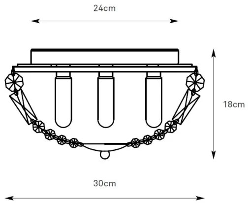 Markslöjd 109031 - Plafonieră pentru baie ESTELLE 3xG9/20W/230V Ø 30 cm IP44 alamă