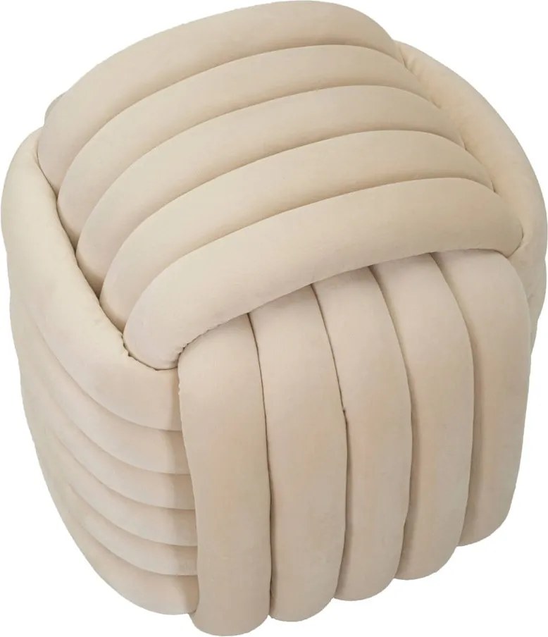 Taburet crem cu tapițerie din catifea Softy – Mauro Ferretti