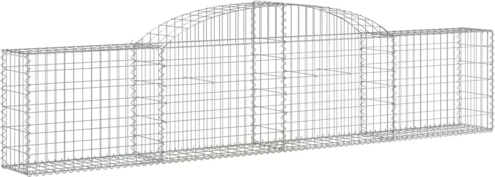 vidaXL Coș gabion arcuit, 300x30x60/80 cm, fier galvanizat
