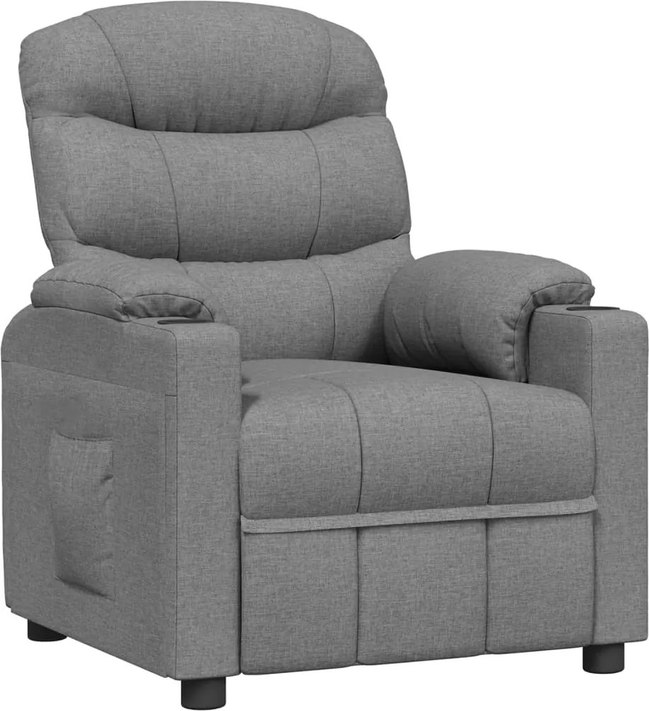 vidaXL Fotoliu rabatabil, gri deschis, material textil