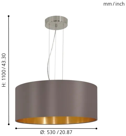 Eglo 31608 - Lustra cu cablu MASERLO 3xE27/60W/230V