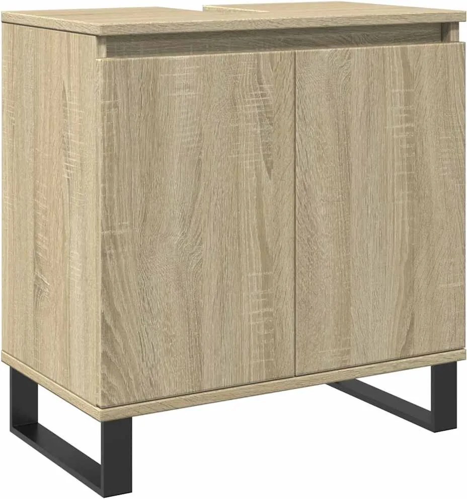 vidaXL Dulap de baie, stejar sonoma, 58x33x60 cm, lemn prelucrat