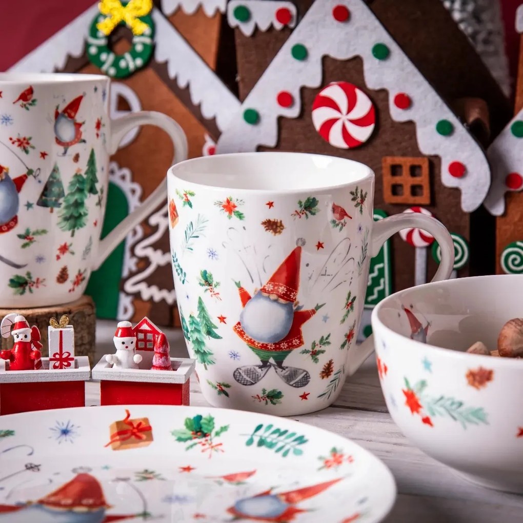 Cană de porțelan Altom Winter Gnomes B 400 ml