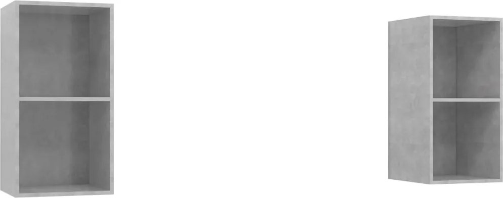 vidaXL Dulapuri TV suspendate, 2 buc, gri beton, lemn prelucrat