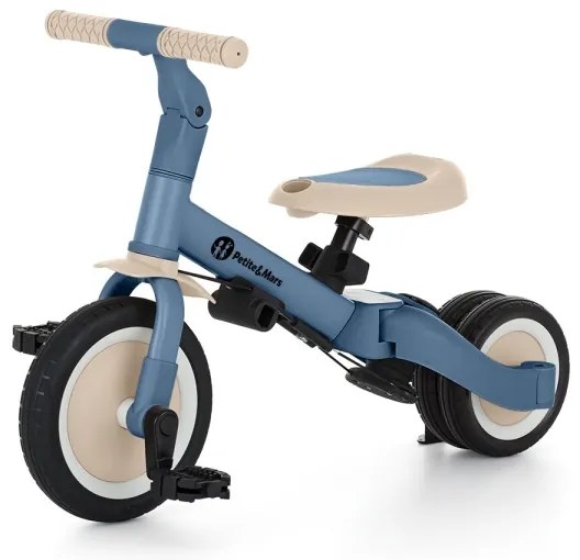 Tricicletă pentru copii PETITE&MARS 5 în 1 TURBO Ocean Blue