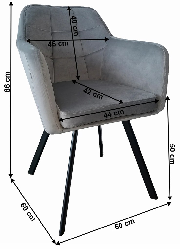 Scaun de sufragerie Zevas (gri + negru). 1064637