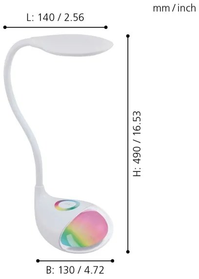 Eglo 97078 - LED Lampa de masa CABADO 1 1xLED/2,2W+0,3W/230V RGB