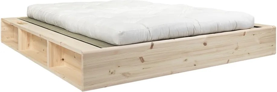 Pat din lemn masiv cu futon Comfort și tatami Karup Design, 160 x 200 cm