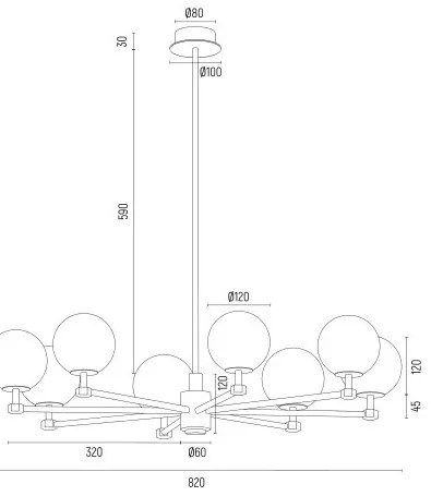 Candelabru 8 brate design minimalist Aruba