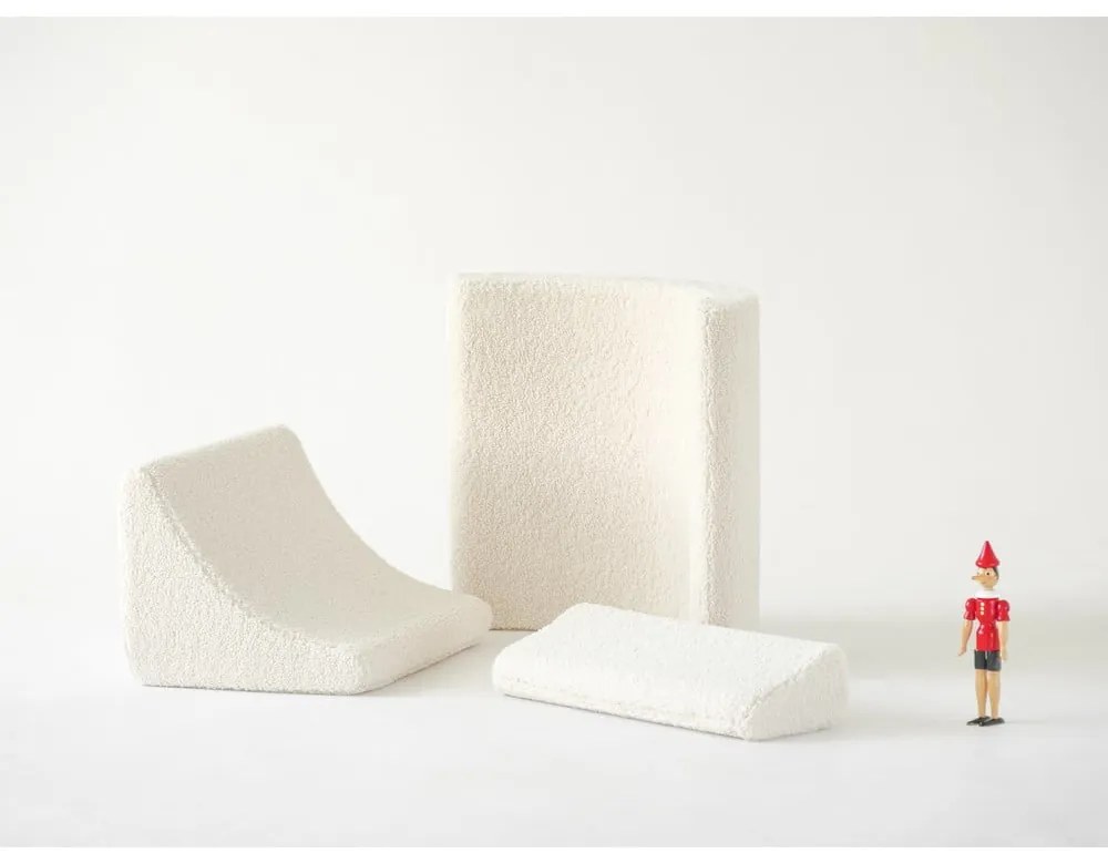 Fotoliu de copii crem cu tapițerie din țesătură bouclé Moon – Wigiwama