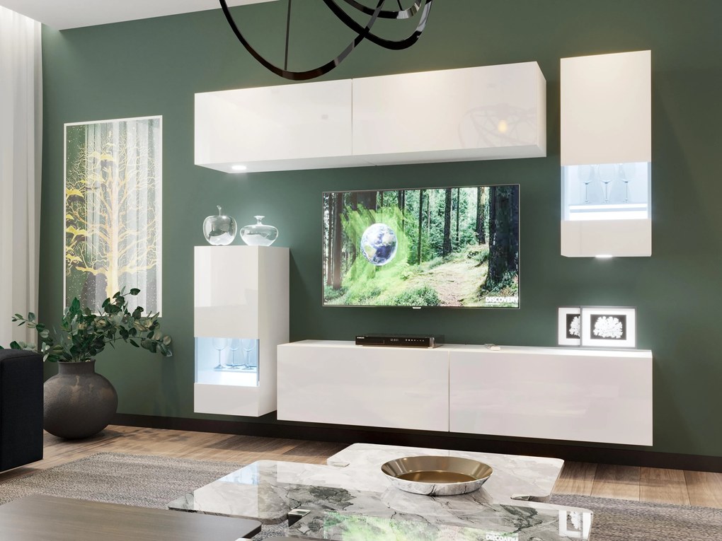 Mobilier living Berny 76 (alb + Alb lucios). 1087214