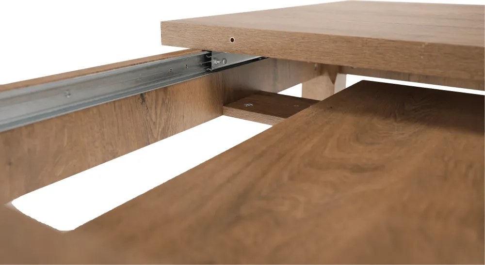 Masă extensibilă pentru dining, stejar lefkas închis, 160-203x90 cm, MONTANA STW