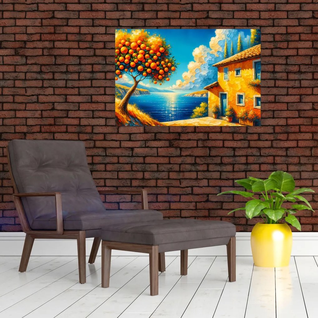 Tablou - Casă cu portocale II. (90x60 cm)