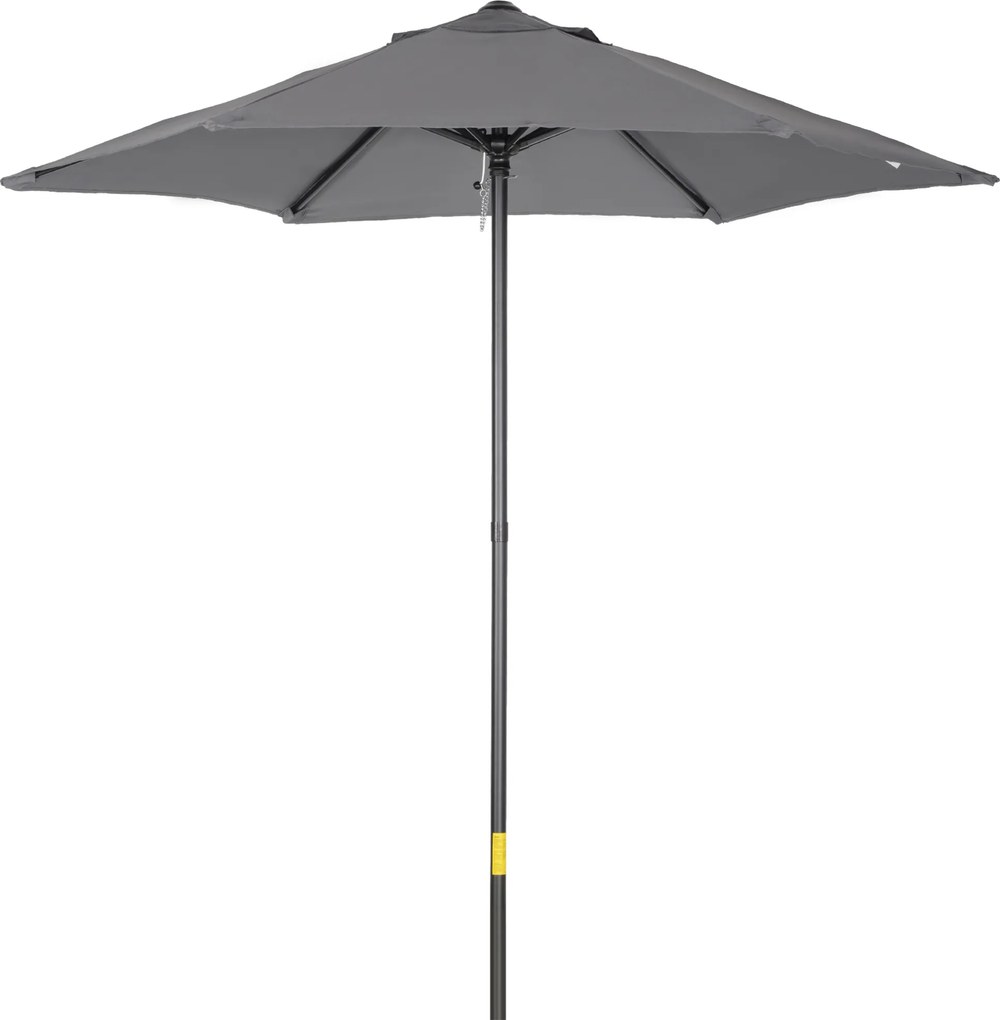 Outsunny Umbrelă de Grădină, Înclinabilă cu Orificiu de Ventilație și 6 Brațe, Ø196x204 cm, Gri | Aosom Romania
