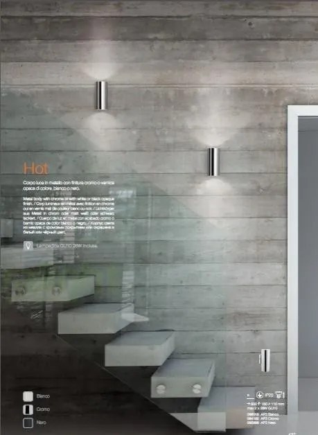 Aplica de perete moderna, finisaj negru, LOOK AP2 NERO