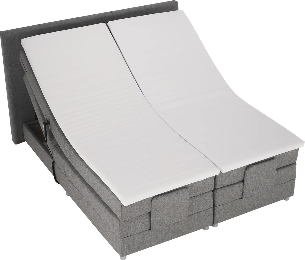 Pat electric reglabil, arcuri, gri, 160x200, MURKO NEW