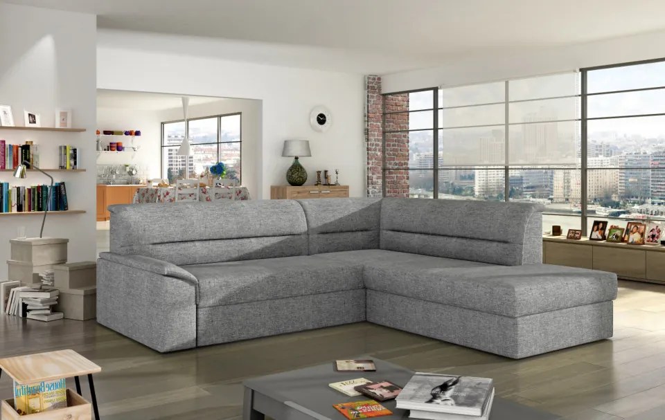 Coltar extensibil, cu spatiu pentru depozitare, 212x90x65 cm, Elano R01, Eltap (Culoare: Bej deschis / Soft 33)