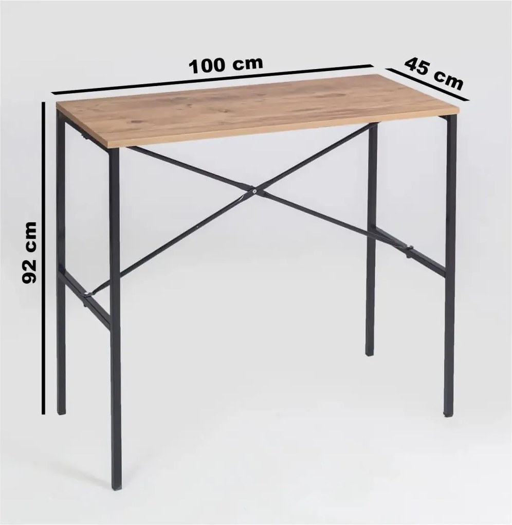 Masa tip bar Alexa Homs, 100x45x92 cm, nuc/negru