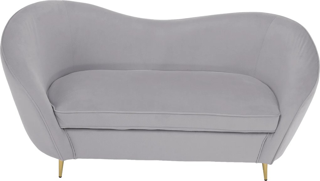 Canapea de design cu 2 locuri, ţesătură Velvet gri/gold crom auriu, EZIO TYP 2