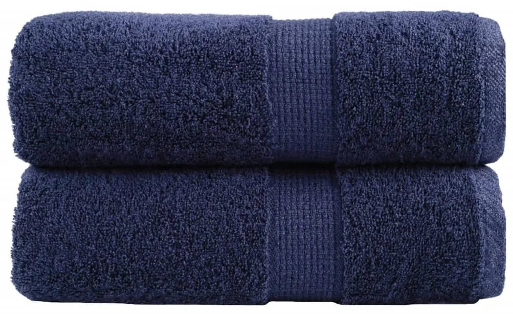 vidaXL Prosoape oaspeți premium SOLUND, 2buc. bleumarin 30x50cm 600gsm