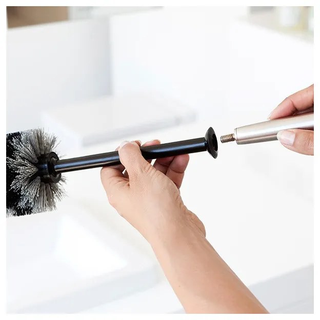 Perie pentru toaleta Brabantia ReNew 90300276, 42 cm, Design discret, Negru