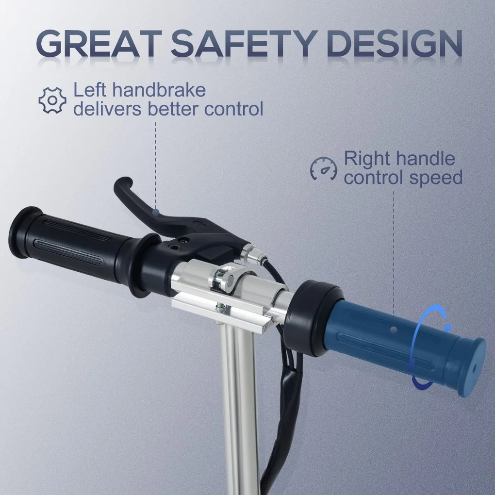 HOMCOM Trotineta Electrica pliabila inaltime reglabila 82-93cm frana 12km/h neagra | Aosom Romania