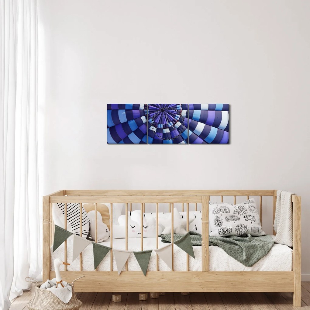 Tablou cu structura balonului zburător (cu ceas) (90x30 cm)