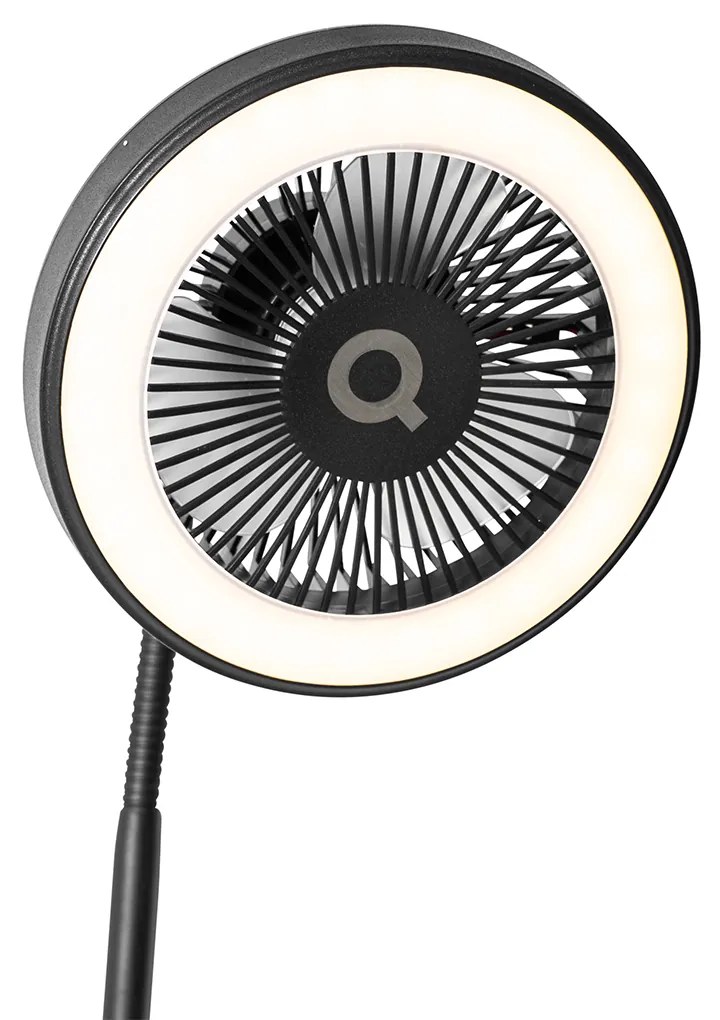 Ventilator de perete negru inclusiv LED 2700K - Dores