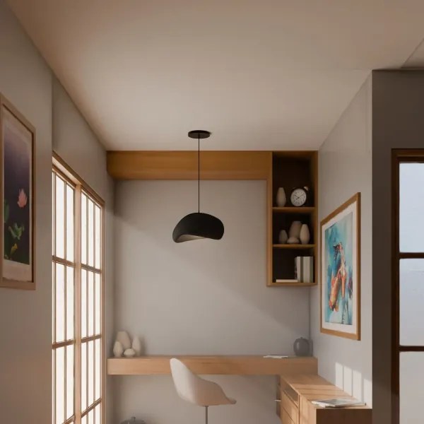 Brilagi - Lampă suspendată pe cablu WABI SABI 1xE27/40W/230V Ø 35 cm negru