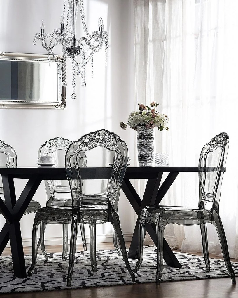 Set 2 buc. scaune pentru sufragerie Vitton (negru). 1009868