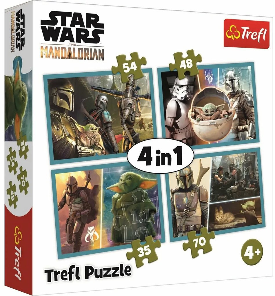 Trefl Puzzle Mandalorian si lumea lui, 4in1 35,48, 54, 70 piese
