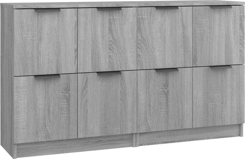 vidaXL Servante, 2 piese, sonoma gri, 60x30x70 cm, lemn prelucrat