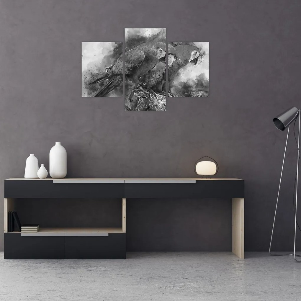 Tablou - Acuarelă papagali (90x60 cm)