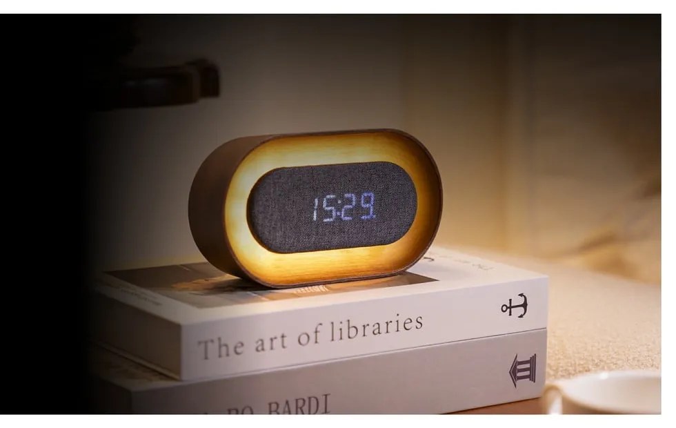 Ceas deșteptător digital Lumos Walnut – Gingko