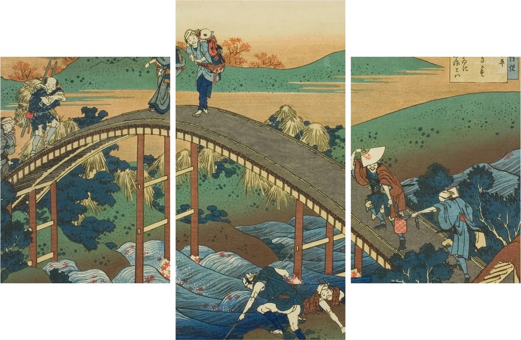 Tablou - Katsushika Hokusai, Ariwara no Narihirafrom the series One Hundred, Poems Explained by the Nurse (Hyakunin isshu uba ga etoki), reproducere (90x60 cm)