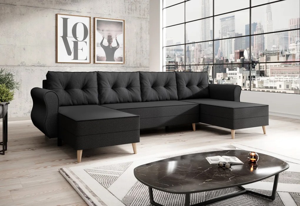 Supermobel Coltar in forma de U MILANO, 300x90x140, malmo 85