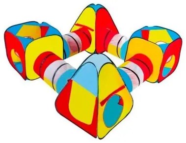 Cort de joaca pentru copii, 8 in 1, 2 igloo si 2 cuburi, cu 4 tunele, husa, 250x250x90 cm, Malatec