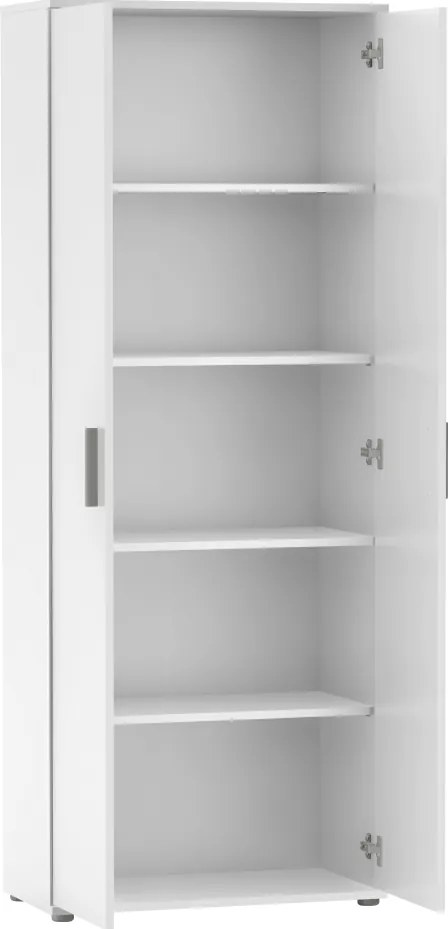 Dulap, poliţe, cu două uşi, alb, SERVO TIP 1