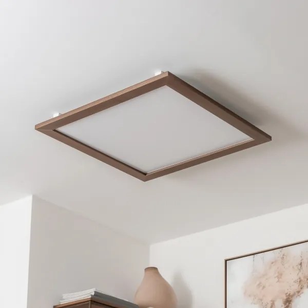 Brilagi - Corp de iluminat LED dimabil SLIMFRAME WOOD LED/58W/230V 64x64 cm + telecomandă