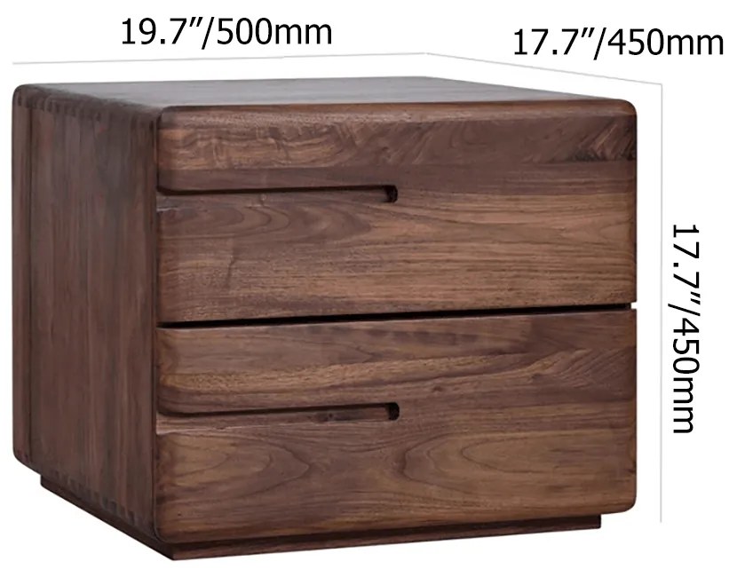 Noptieră stil Japandi cu finisaj nuc DEPRIMO 20496 - Eleganță și funcționalitate în dormitor by Deprimo