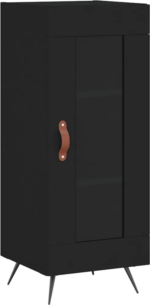 vidaXL Servantă, negru, 34,5x34x90 cm, lemn compozit