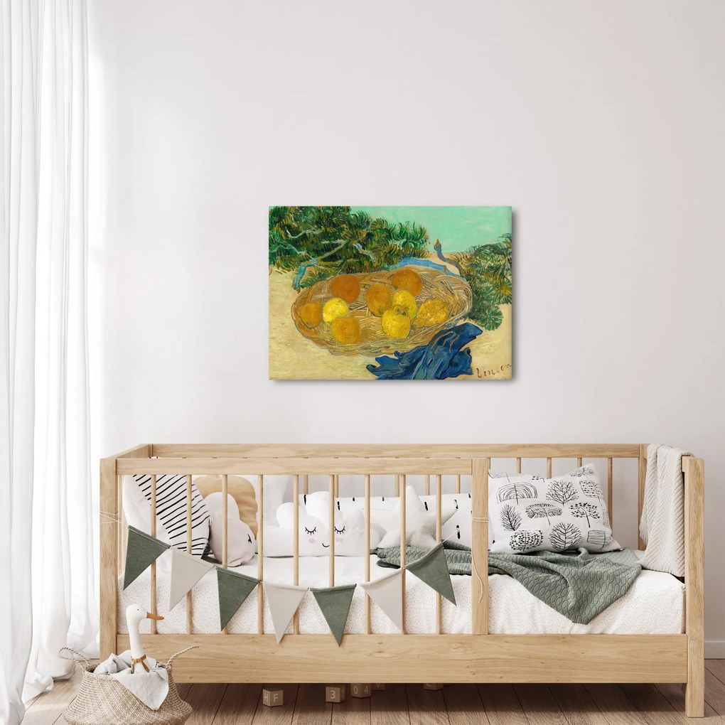 Tablou - Vincent van Gogh, Still Life of  Oranges and Lemons with  Blue Gloves, reproducere (70x50 cm)