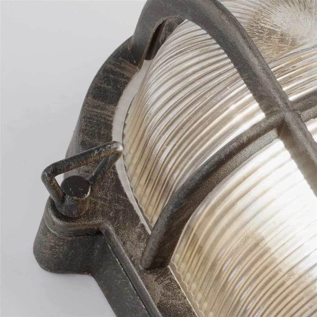 Aplica de perete sau tavan design industrial IP44 Bulkhead Oval